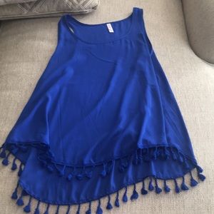 Sheer tassel tank